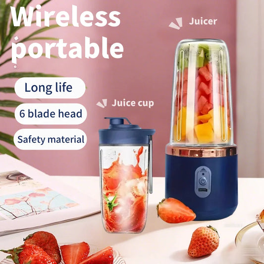Portable Blender Bottle Electric 6 Blades Multifunction Juice Blender Fresh Juic