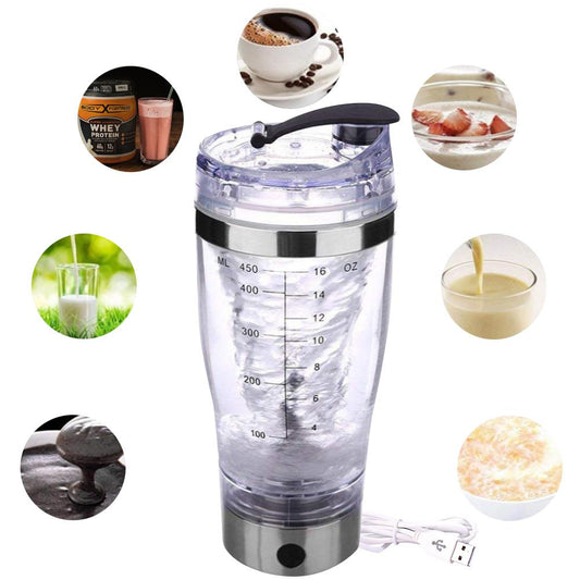 450ML Electric Protein Shaker USB Shaker Bottles Milk Coffee Blender Water Bottl