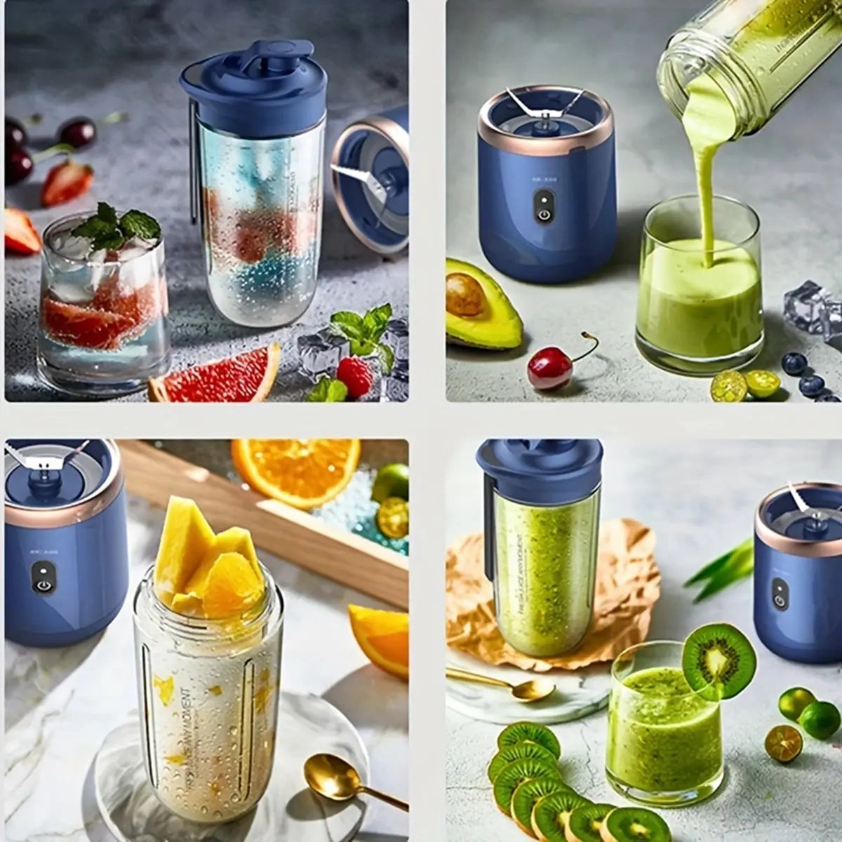Portable Blender Bottle Electric 6 Blades Multifunction Juice Blender Fresh Juic